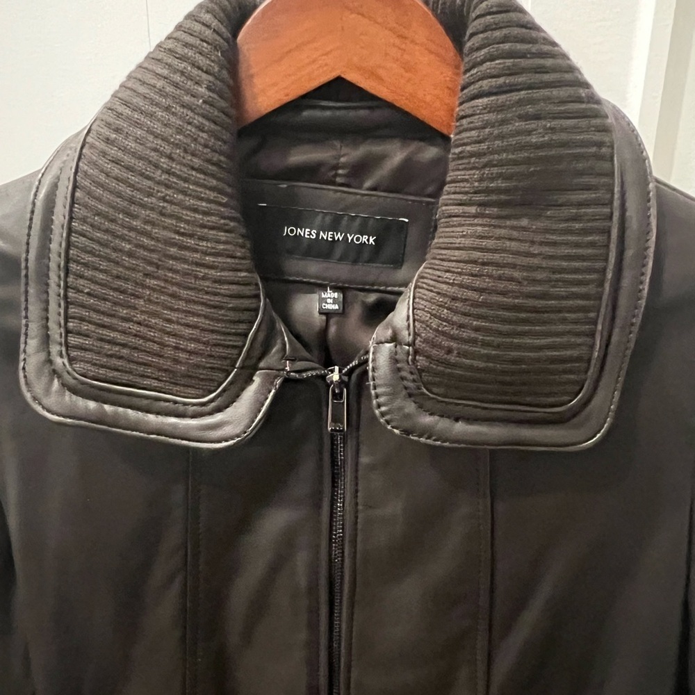 Jones New York Dark Brown Jacket with Ribbed Collar - Picture 3 of 5